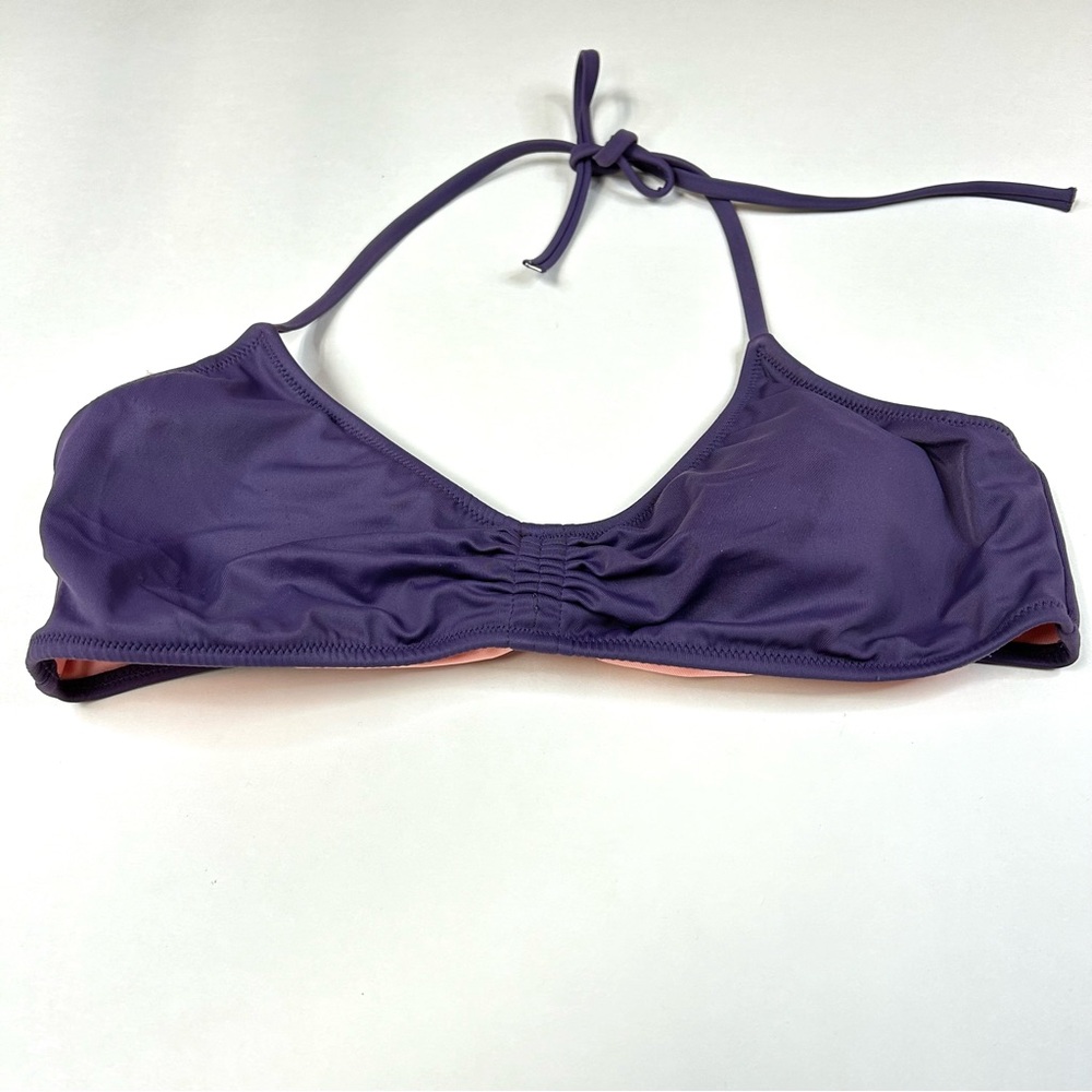 Victorias Secret Size Medium Bikini Top Halter Solid Purple No Wire 5ZF #2441